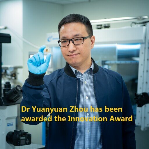 Dr Yuanyuan Zhou has been awarded the Innovation Award