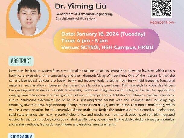 Physics Seminar - Skin-integrated Electronics for Healthcare Monitoring