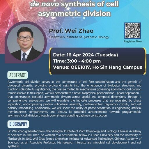 Physics Seminar - Phase separation in modulation and de novo synthesis of cell asymmetric division