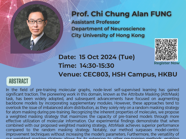 Physics Seminar: Weighted Masking Improves the Pretraining of Molecular Graphs