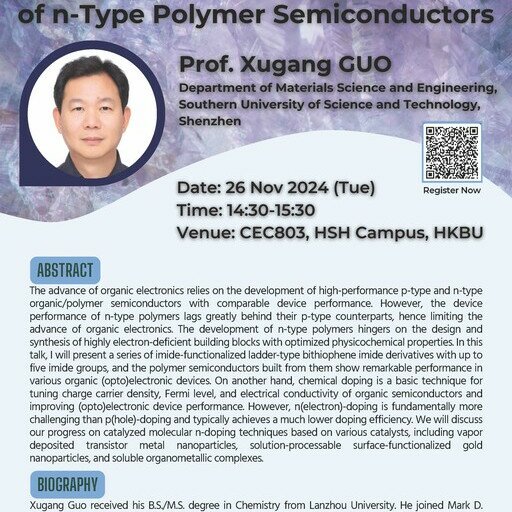 Physics Seminar: Development and Catalyzed Doping of n-Type Polymer Semiconductors