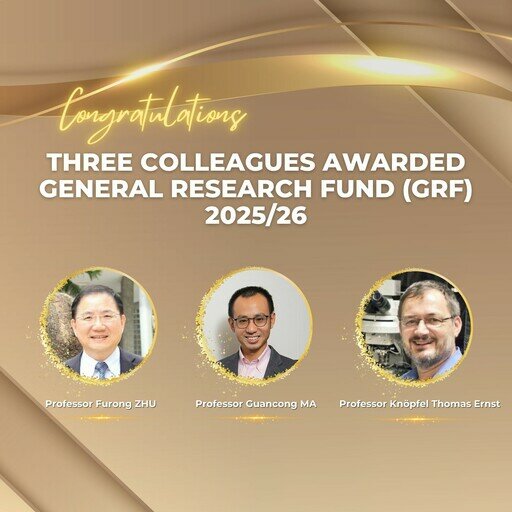 Congratulations to Three colleagues awarded General Research Fund (GRF) 2025/26