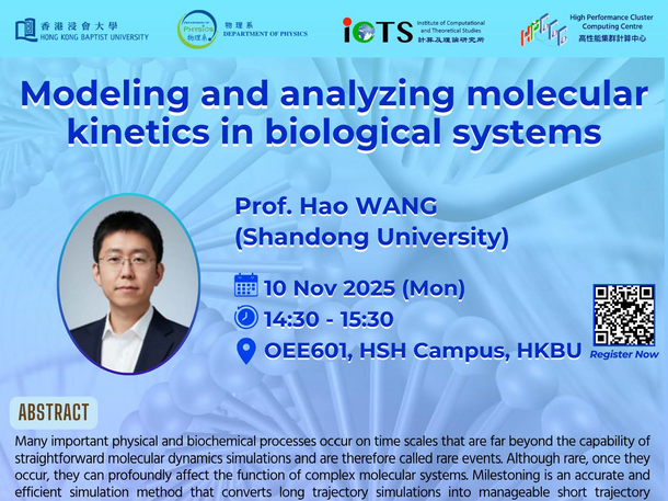 Physics Seminar: Modeling and analyzing molecular kinetics in biological systems