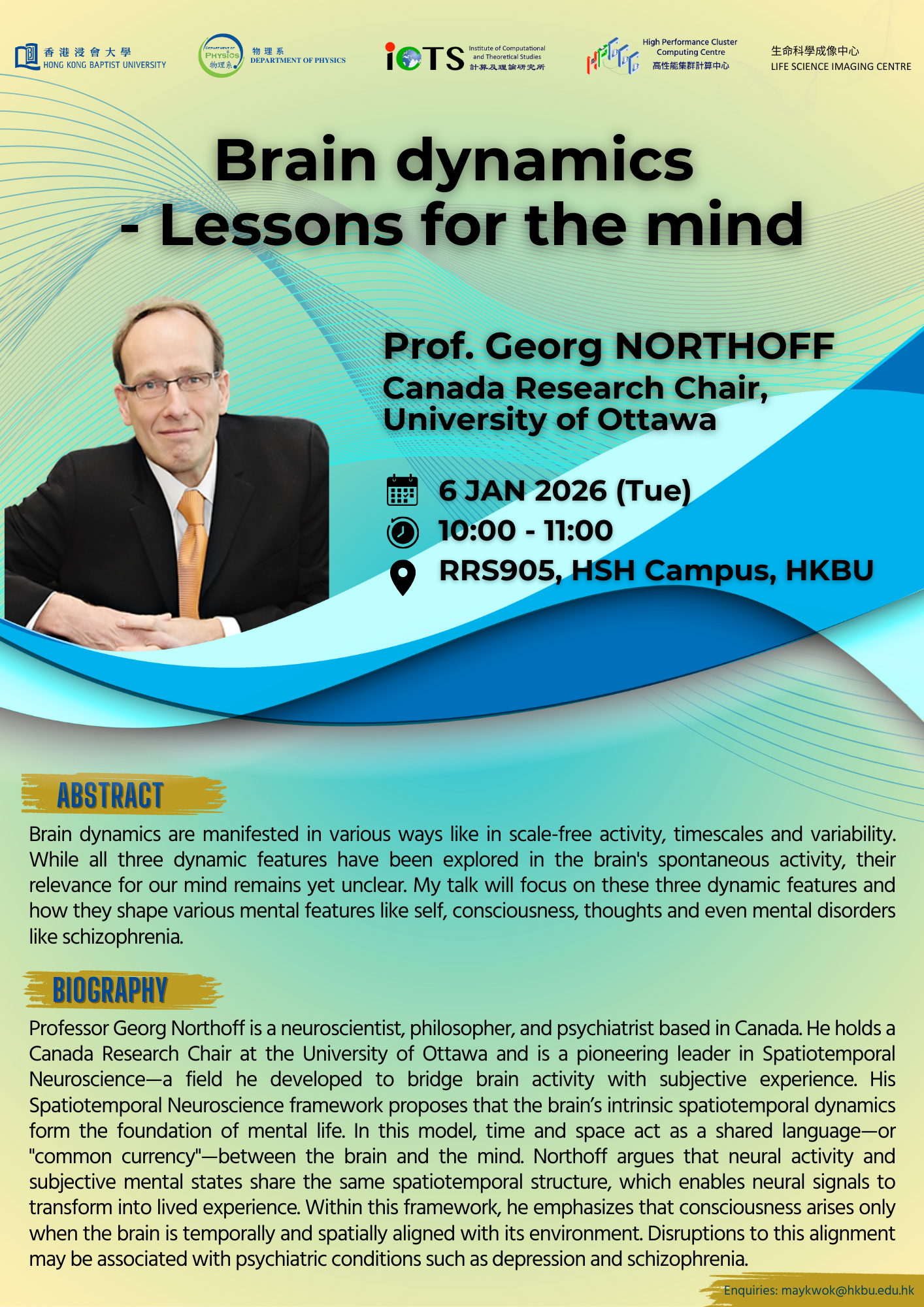 RPg Seminar - Prof. Georg NORTHOFF (U of Ottawa) - 6 JAN 2026