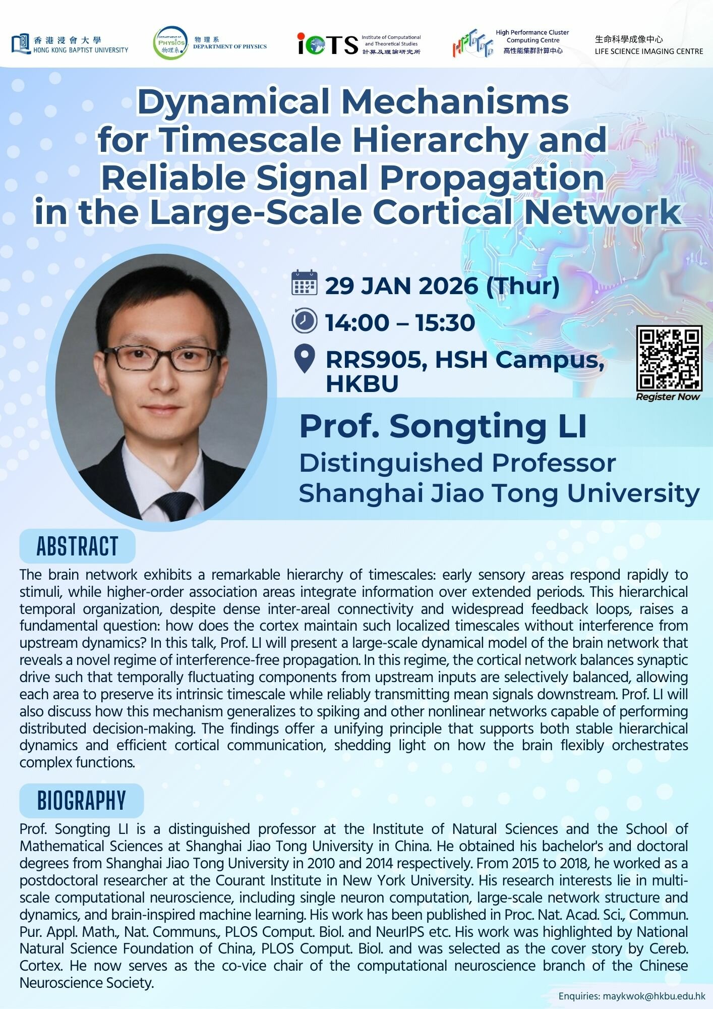 Prof. Songting LI Poster