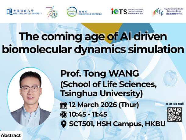 Physics Seminar: The coming age of AI driven biomolecular dynamics simulation