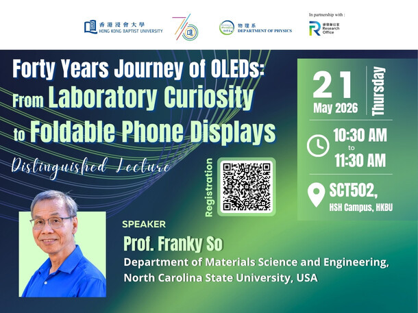 Distinguished Lecture​​​​​​​: Forty Years Journey of OLEDs: From Laboratory Curiosity to Foldable Phone Displays