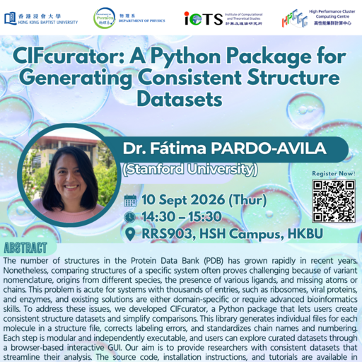 Physics Seminar: CIFcurator: A Python Package for Generating Consistent Structure Datasets